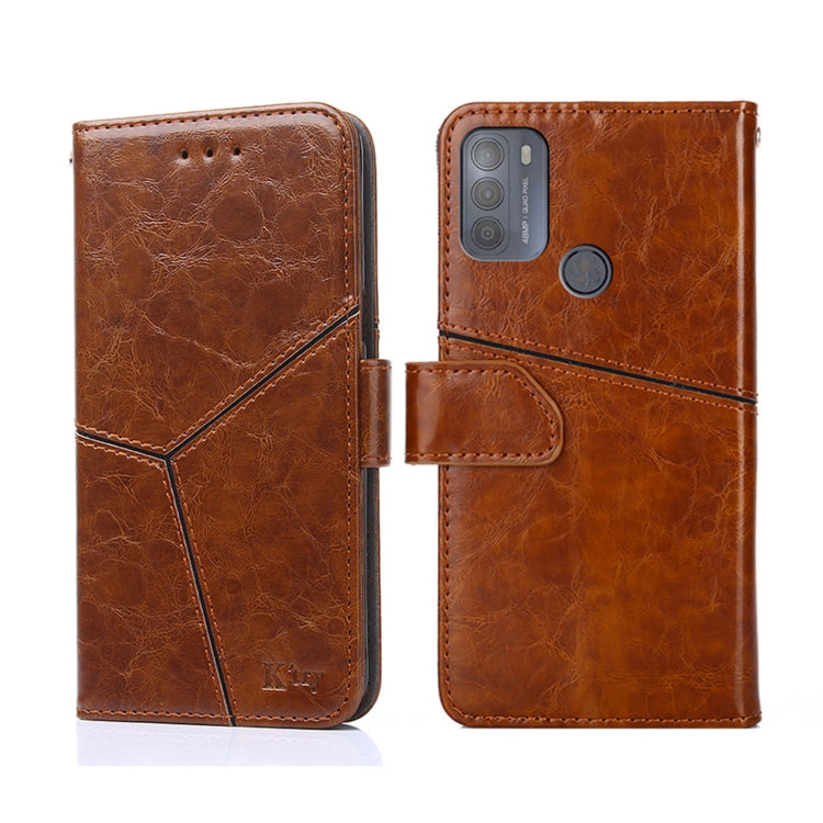 For Motorola Moto G50 Geometric Stitching Horizontal Flip Leather Phone Case