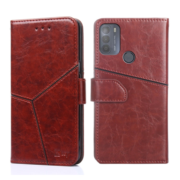 For Motorola Moto G50 Geometric Stitching Horizontal Flip Leather Phone Case