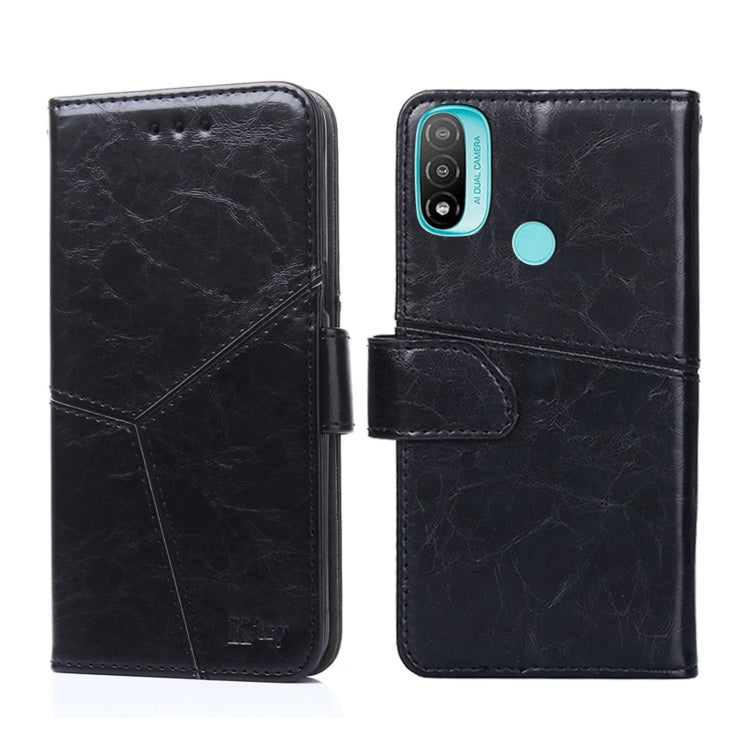 For Motorola Moto E20 Geometric Stitching Horizontal Flip Leather Phone Case