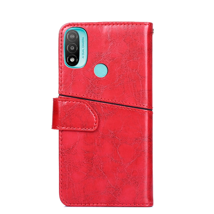 For Motorola Moto E20 Geometric Stitching Horizontal Flip Leather Phone Case