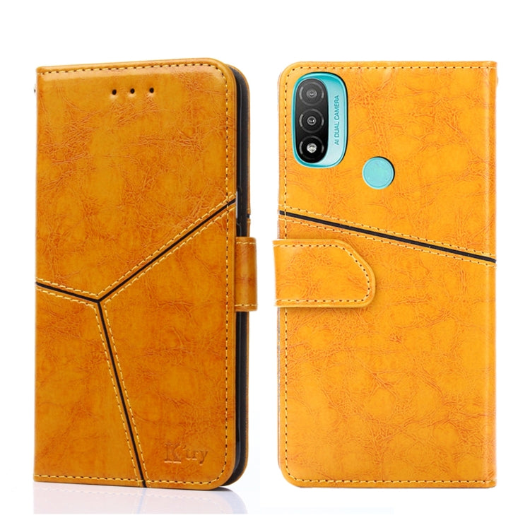 For Motorola Moto E20 Geometric Stitching Horizontal Flip Leather Phone Case