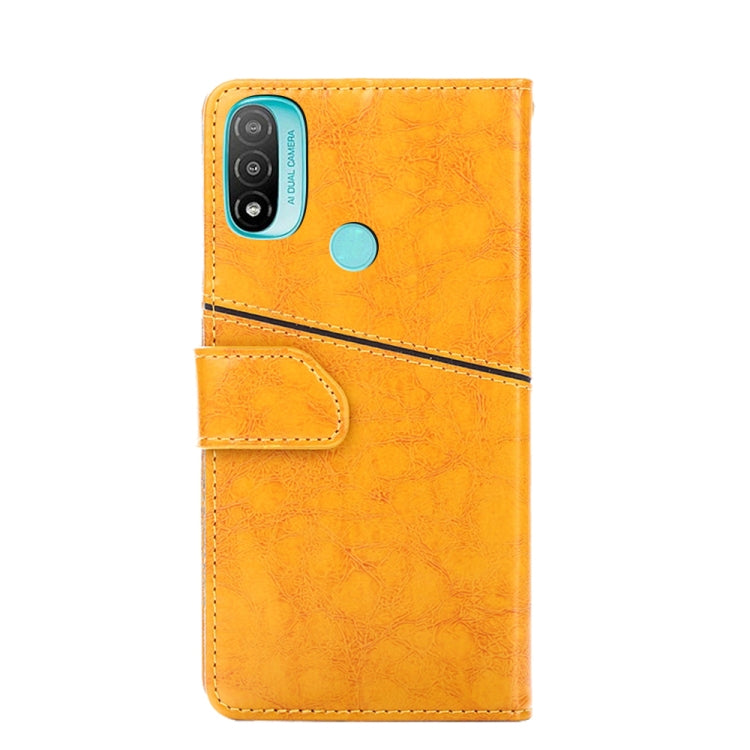 For Motorola Moto E20 Geometric Stitching Horizontal Flip Leather Phone Case