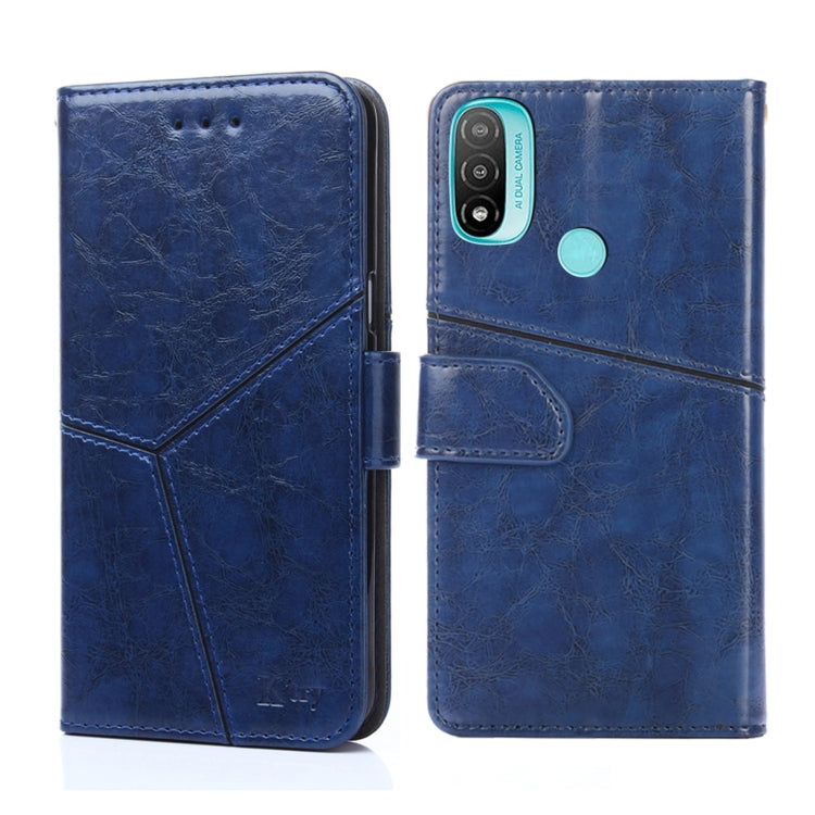 For Motorola Moto E20 Geometric Stitching Horizontal Flip Leather Phone Case