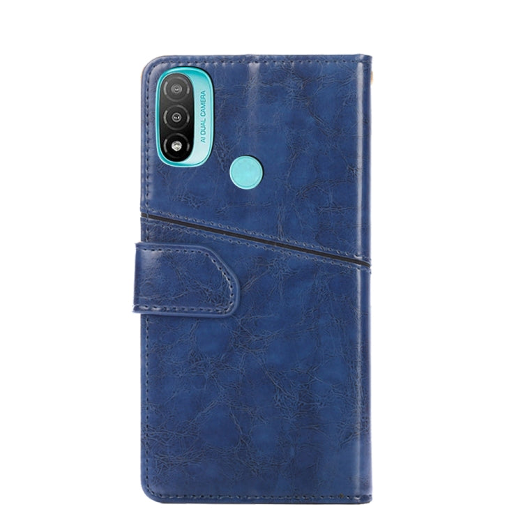 For Motorola Moto E20 Geometric Stitching Horizontal Flip Leather Phone Case