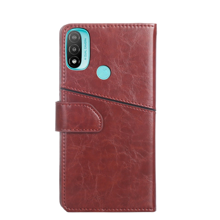 For Motorola Moto E20 Geometric Stitching Horizontal Flip Leather Phone Case