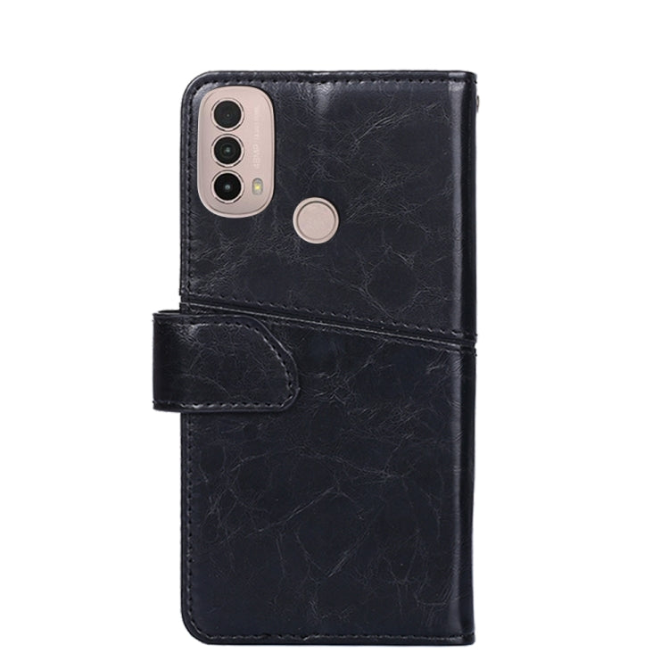 For Motorola Moto E40 Geometric Stitching Horizontal Flip Leather Phone Case
