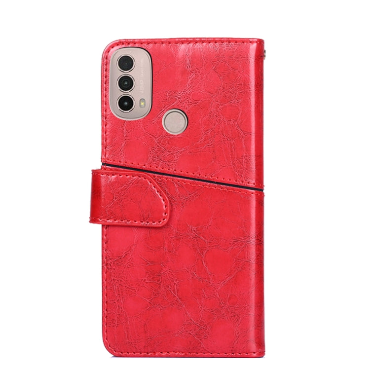 For Motorola Moto E40 Geometric Stitching Horizontal Flip Leather Phone Case