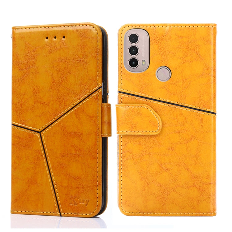 For Motorola Moto E40 Geometric Stitching Horizontal Flip Leather Phone Case