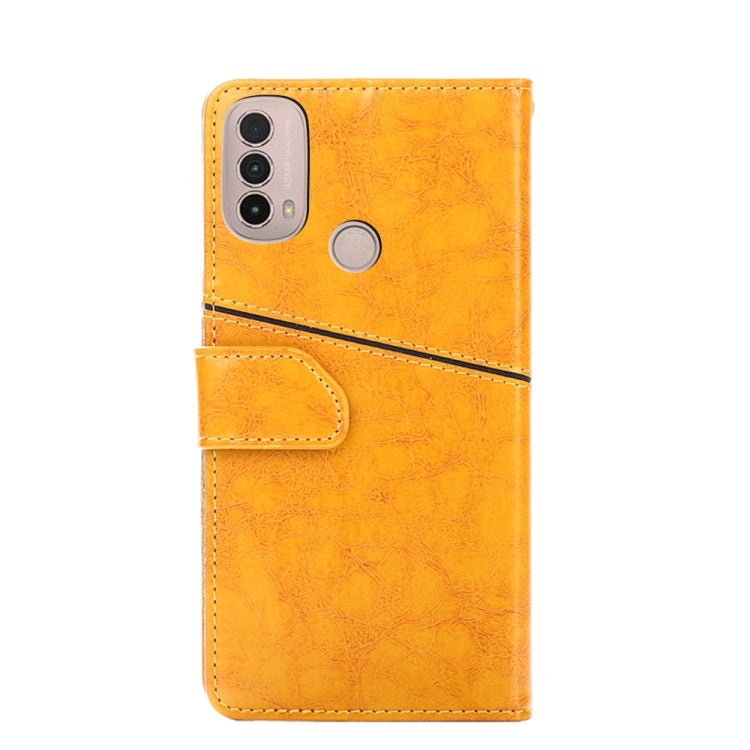 For Motorola Moto E40 Geometric Stitching Horizontal Flip Leather Phone Case