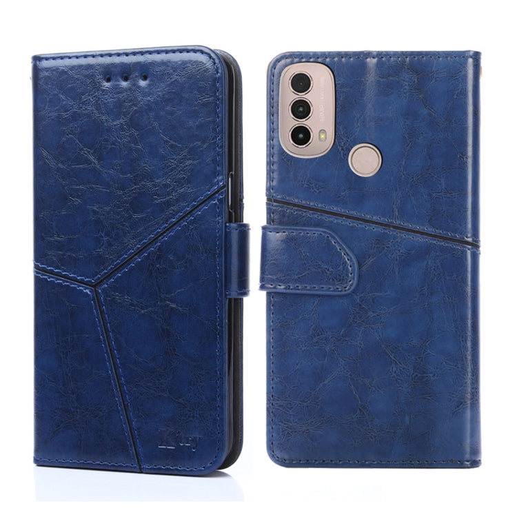 For Motorola Moto E40 Geometric Stitching Horizontal Flip Leather Phone Case