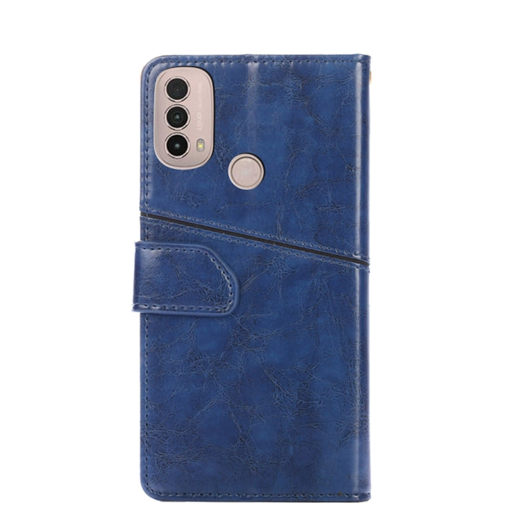 For Motorola Moto E40 Geometric Stitching Horizontal Flip Leather Phone Case