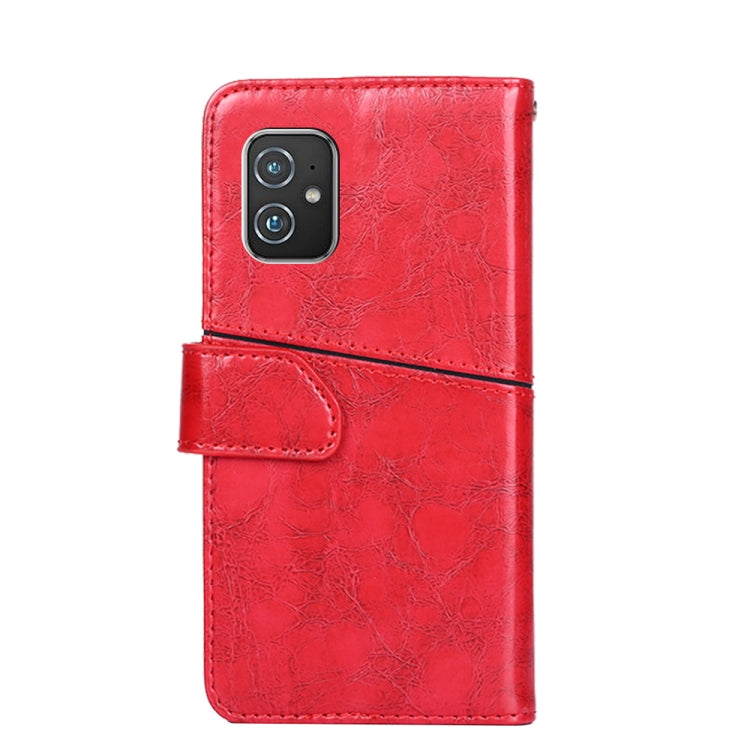 For Asus Zenfone 8 ZS590KS Geometric Stitching Horizontal Flip Leather Phone Case