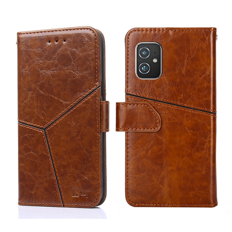 For Asus Zenfone 8 ZS590KS Geometric Stitching Horizontal Flip Leather Phone Case