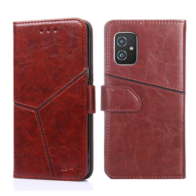 For Asus Zenfone 8 ZS590KS Geometric Stitching Horizontal Flip Leather Phone Case