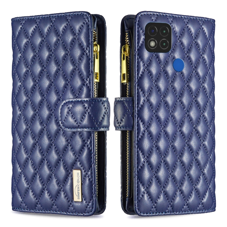 For Xiaomi Redmi 9C / 10A / Poco C31 Diamond Lattice Zipper Wallet Leather Flip Phone Case