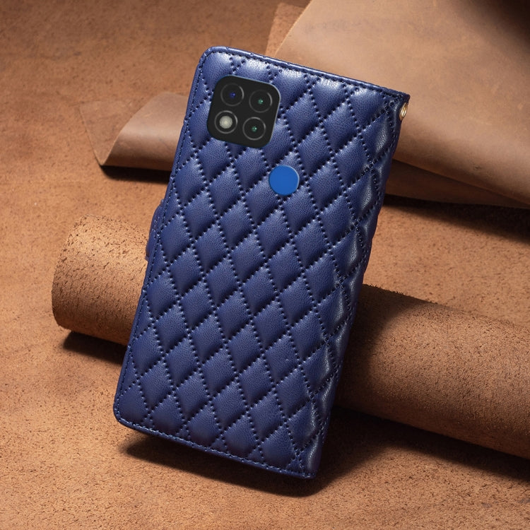 For Xiaomi Redmi 9C / 10A / Poco C31 Diamond Lattice Zipper Wallet Leather Flip Phone Case