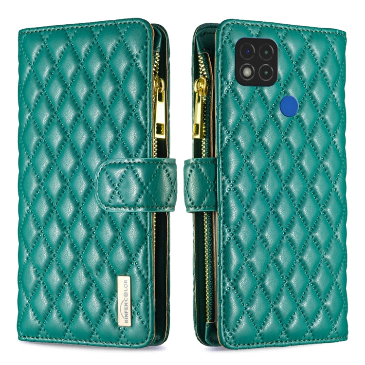 For Xiaomi Redmi 9C / 10A / Poco C31 Diamond Lattice Zipper Wallet Leather Flip Phone Case
