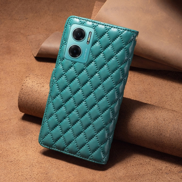 For Xiaomi Redmi 10 5G / Note 11E Diamond Lattice Zipper Wallet Leather Flip Phone Case