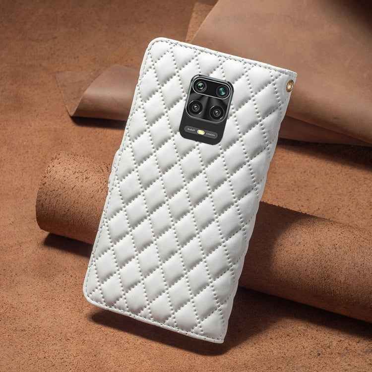 For Xiaomi Redmi Note 9 Pro Max Diamond Lattice Zipper Wallet Leather Flip Phone Case