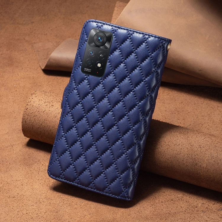 For Xiaomi Redmi Note 11 Pro/11 Pro 5G Global Diamond Lattice Zipper Wallet Leather Flip Phone Case