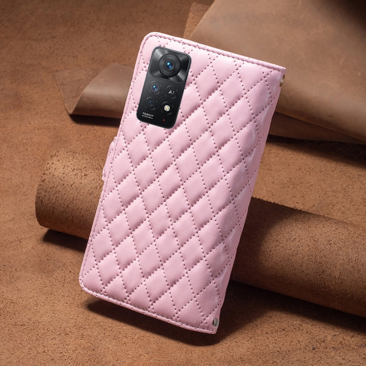 For Xiaomi Redmi Note 11 Pro/11 Pro 5G Global Diamond Lattice Zipper Wallet Leather Flip Phone Case