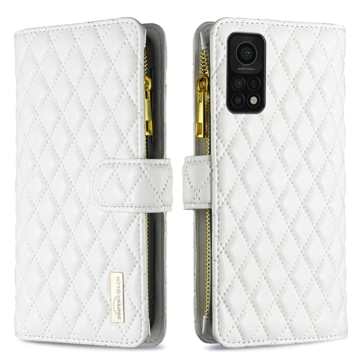 For Xiaomi Mi 10T 5G/10T Pro 5G/Redmi K30S Diamond Lattice Zipper Wallet Leather Flip Phone Case