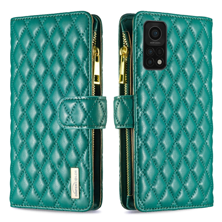For Xiaomi Mi 10T 5G/10T Pro 5G/Redmi K30S Diamond Lattice Zipper Wallet Leather Flip Phone Case