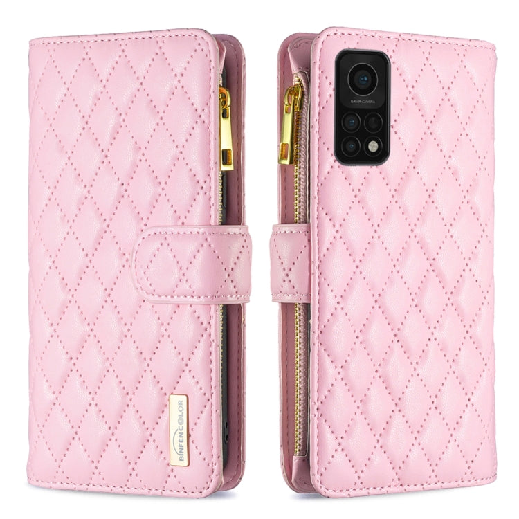 For Xiaomi Mi 10T 5G/10T Pro 5G/Redmi K30S Diamond Lattice Zipper Wallet Leather Flip Phone Case