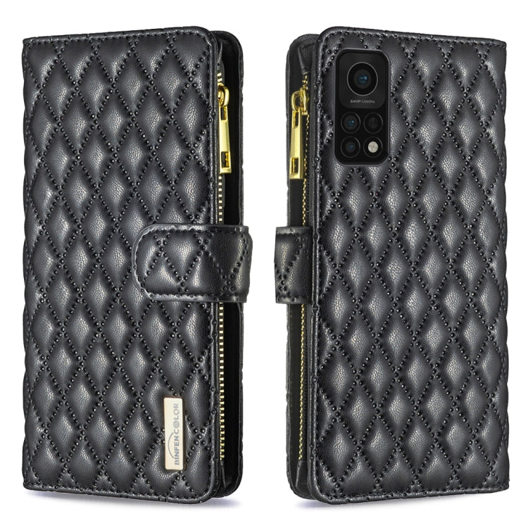 For Xiaomi Mi 10T 5G/10T Pro 5G/Redmi K30S Diamond Lattice Zipper Wallet Leather Flip Phone Case