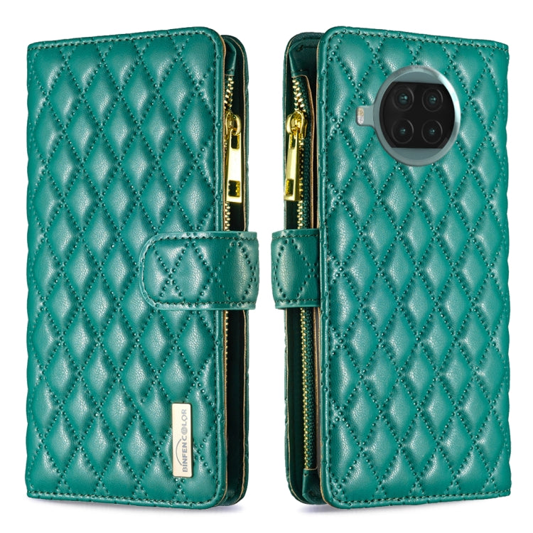For Xiaomi Mi 10T Lite 5G Diamond Lattice Zipper Wallet Leather Flip Phone Case