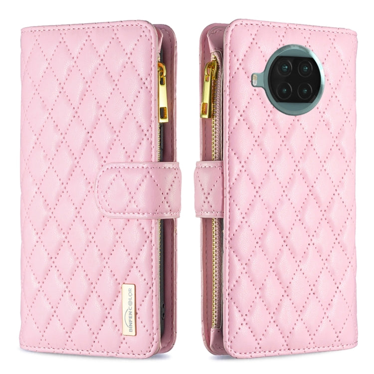 For Xiaomi Mi 10T Lite 5G Diamond Lattice Zipper Wallet Leather Flip Phone Case