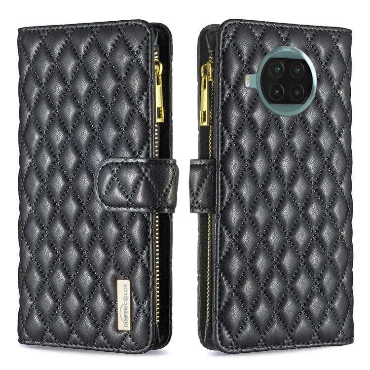 For Xiaomi Mi 10T Lite 5G Diamond Lattice Zipper Wallet Leather Flip Phone Case