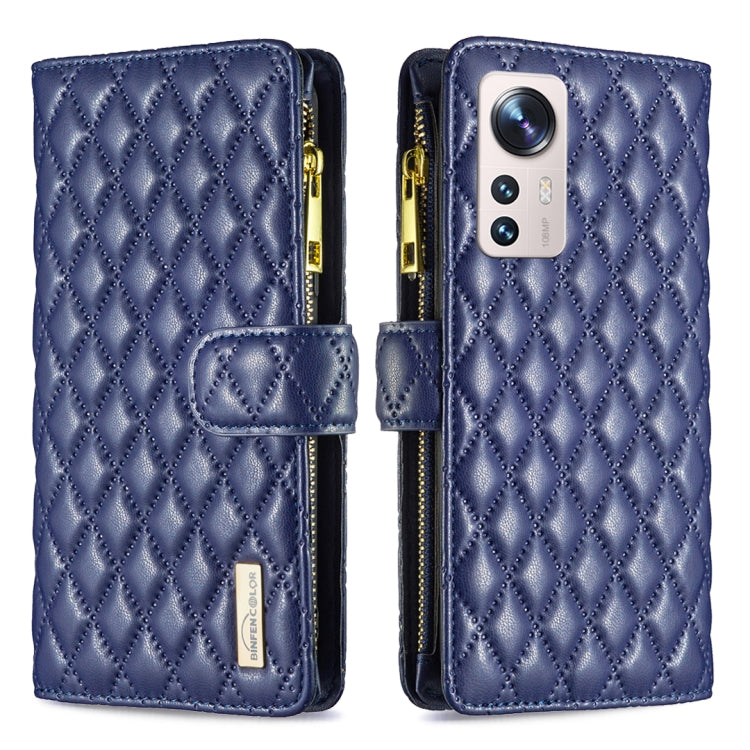 For Xiaomi 12 Lite Diamond Lattice Zipper Wallet Leather Flip Phone Case
