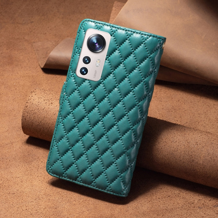 For Xiaomi 12 Lite Diamond Lattice Zipper Wallet Leather Flip Phone Case