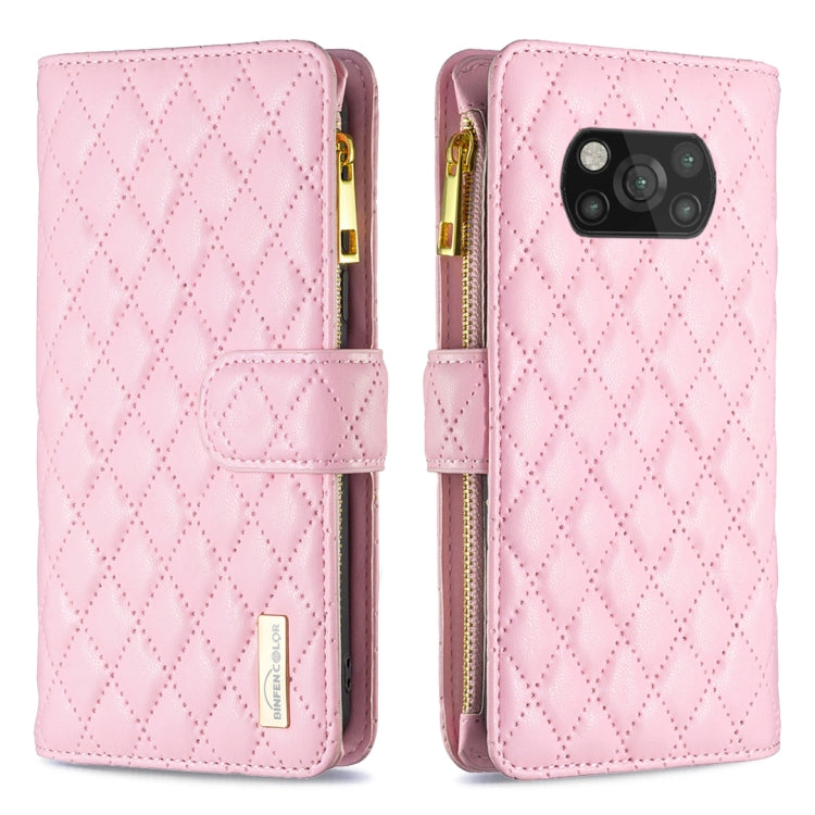 For Xiaomi Poco X3 / X3 NFC Diamond Lattice Zipper Wallet Leather Flip Phone Case