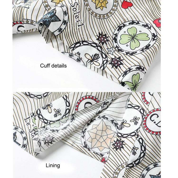 Stylish Slim Short Sleeve Mid Waist Print Dress, Size: