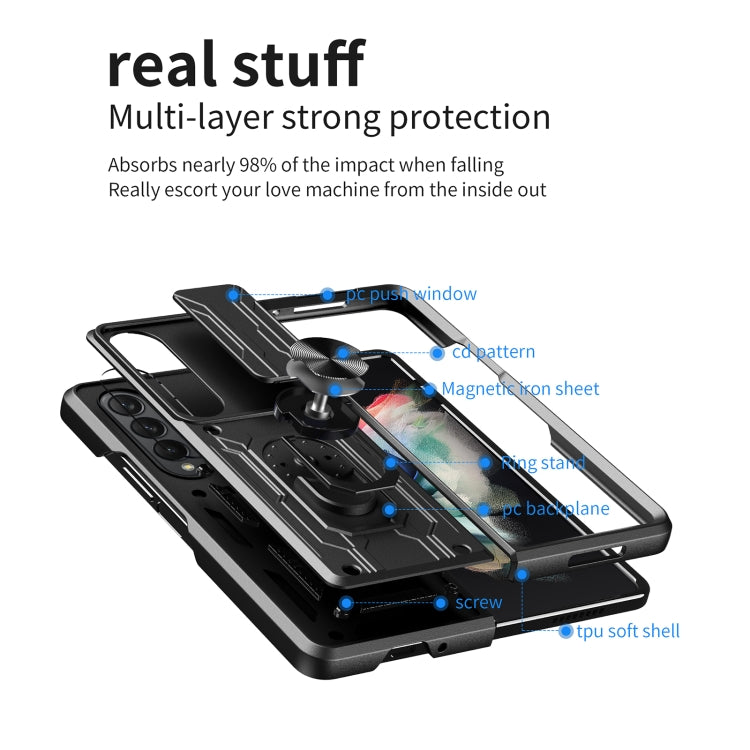 For Samsung Galaxy Z Fold4 Sliding Camshield Card Phone Case