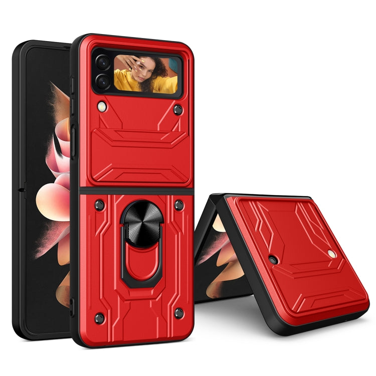 For Samsung Galaxy Z Flip4 Sliding Camshield Card Phone Case