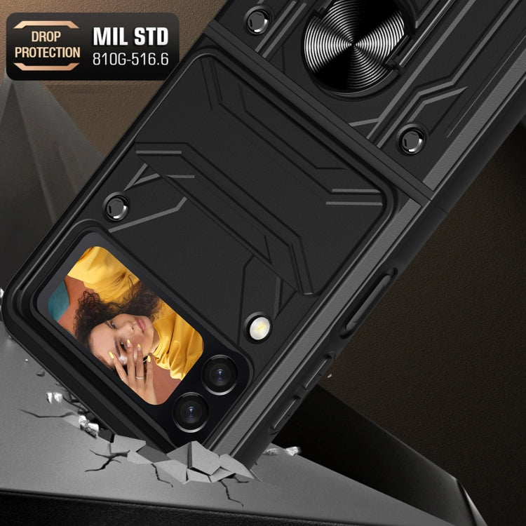 For Samsung Galaxy Z Flip4 Sliding Camshield Card Phone Case