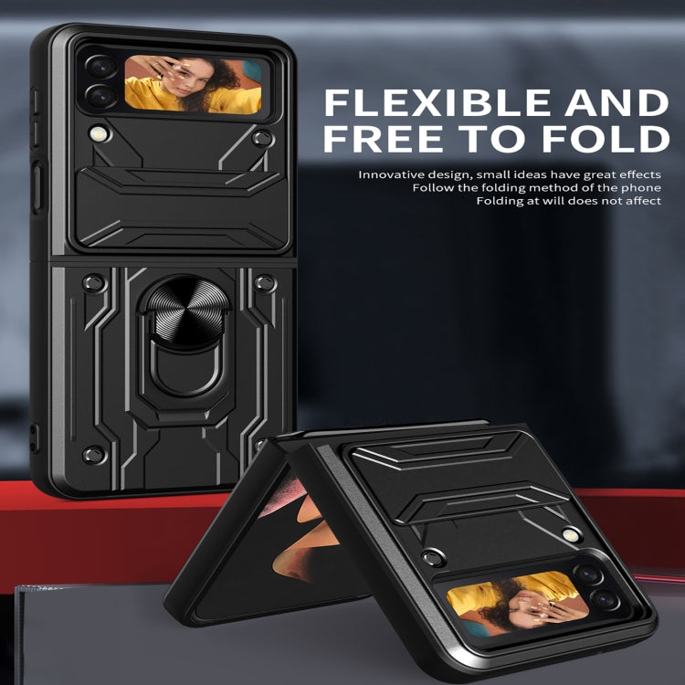 For Samsung Galaxy Z Flip4 Sliding Camshield Card Phone Case