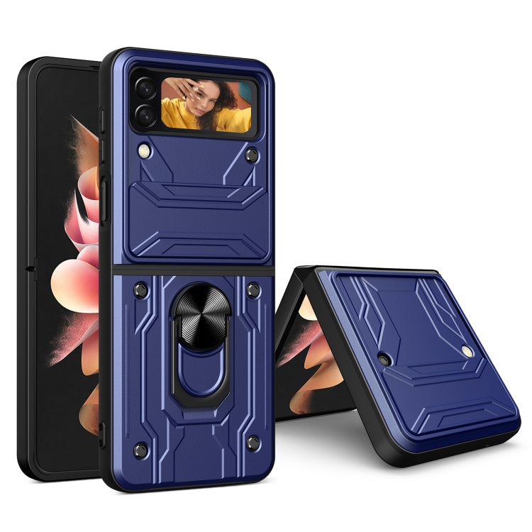 For Samsung Galaxy Z Flip4 Sliding Camshield Card Phone Case