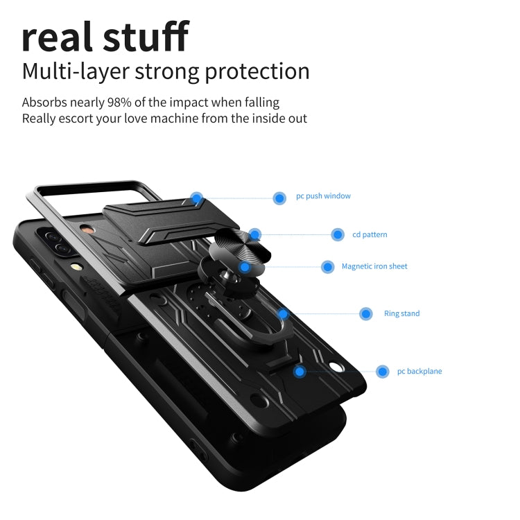 For Samsung Galaxy Z Flip4 Sliding Camshield Card Phone Case