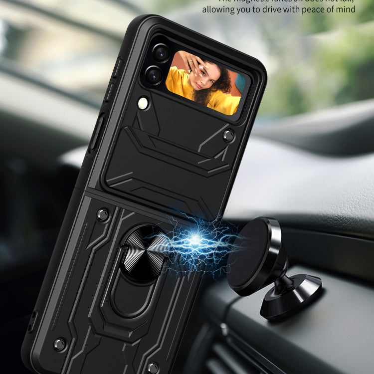For Samsung Galaxy Z Flip4 Sliding Camshield Card Phone Case
