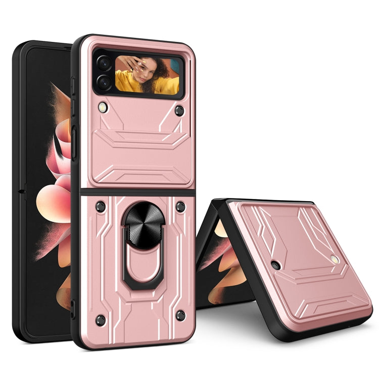 For Samsung Galaxy Z Flip4 Sliding Camshield Card Phone Case