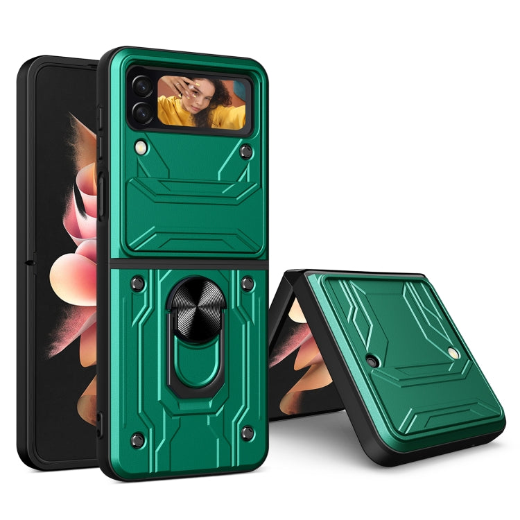 For Samsung Galaxy Z Flip4 Sliding Camshield Card Phone Case