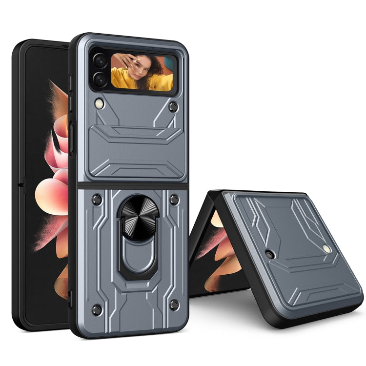 For Samsung Galaxy Z Flip4 Sliding Camshield Card Phone Case