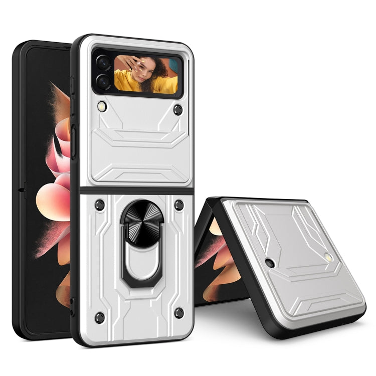 For Samsung Galaxy Z Flip4 Sliding Camshield Card Phone Case