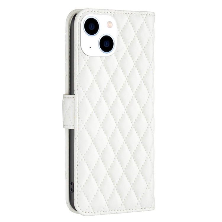 For iPhone 14 Diamond Lattice Wallet Leather Flip Phone Case