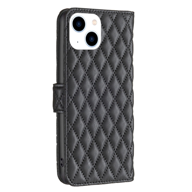 For iPhone 14 Diamond Lattice Wallet Leather Flip Phone Case