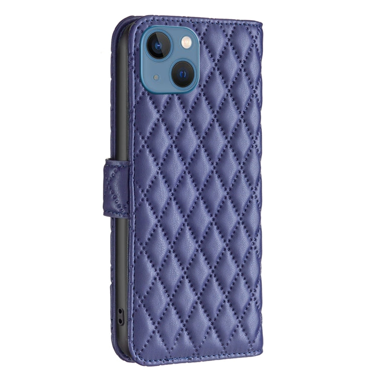 For iPhone 13 Diamond Lattice Wallet Leather Flip Phone Case
